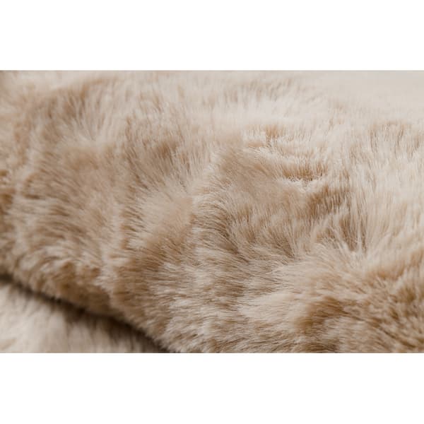 Moderne vask tæppe SHAPE 3105 Hjerte shaggy - beige plys, anti-slip , 80x80 cm