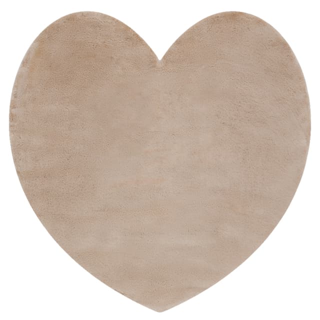 Modern tvättmatta SHAPE 3105 Hjärta shaggy - beige plysch, halkskydd , 80x80 cm