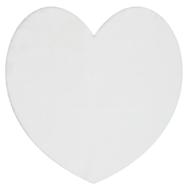 Modern tvättmatta SHAPE 3105 Hjärta shaggy - elfenben plysch, halkskydd , 80x80 cm