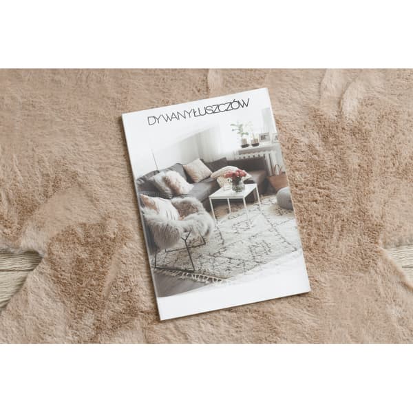 Moderni pesu matto SHAPE 3106 Kukka shaggy - beige muhkea liukastumisenesto, 80x80 cm