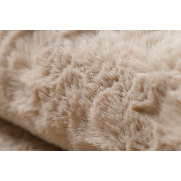 Moderni pesu matto SHAPE 3106 Kukka shaggy - beige muhkea liukastumisenesto, 80x80 cm