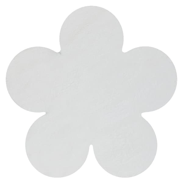 Moderni pesu matto SHAPE 3106 Kukka shaggy - norsunluu muhkea liukastumisenesto, 80x80 cm