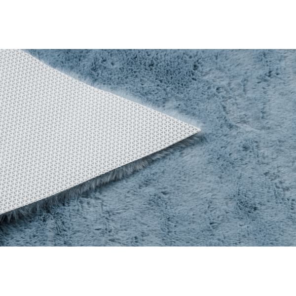 Modern tvättmatta SHAPE 3148 Stjärna shaggy - blå plysch, halkskydd , 80x80 cm