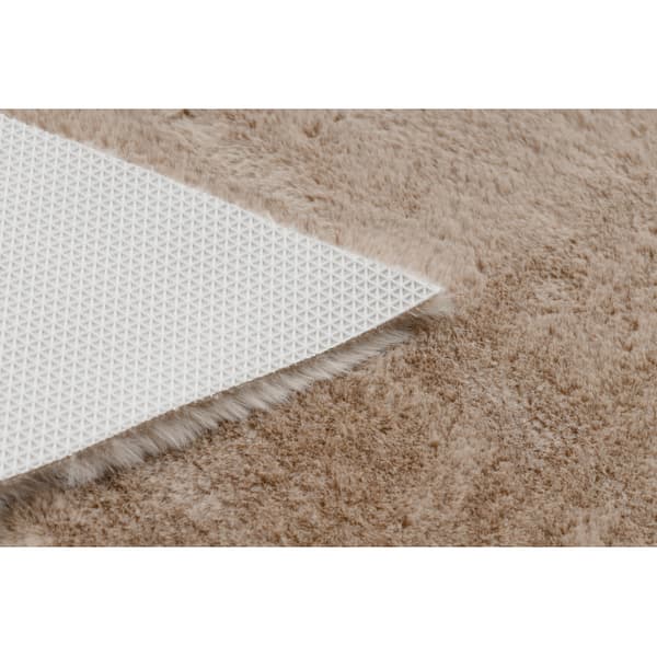 Moderni pesu matto SHAPE 3148 Tähti shaggy - beige muhkea liukastumisenesto, 80x80 cm