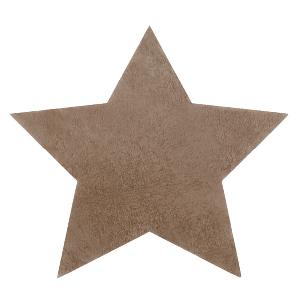 Moderni pesu matto SHAPE 3148 Tähti shaggy - beige muhkea liukastumisenesto, 80x80 cm
