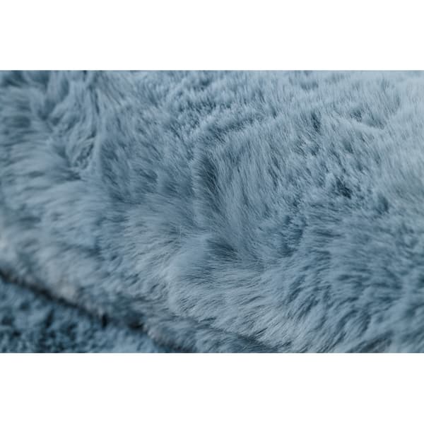 Moderni pesu matto SHAPE 3150 Perhonen shaggy - sininen muhkea liukastumisenesto, 80x80 cm