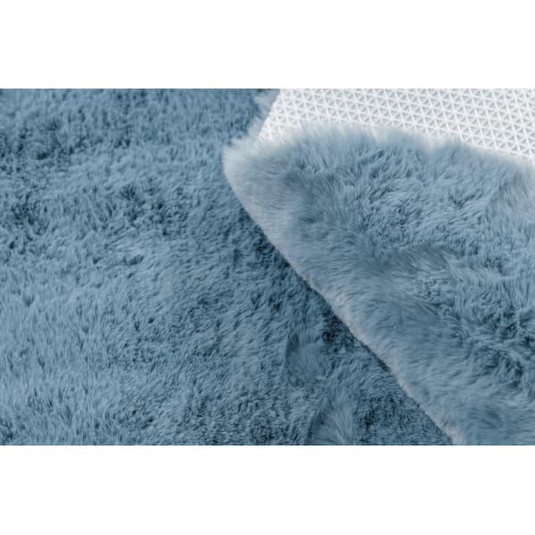 Moderni pesu matto SHAPE 3150 Perhonen shaggy - sininen muhkea liukastumisenesto, 80x80 cm