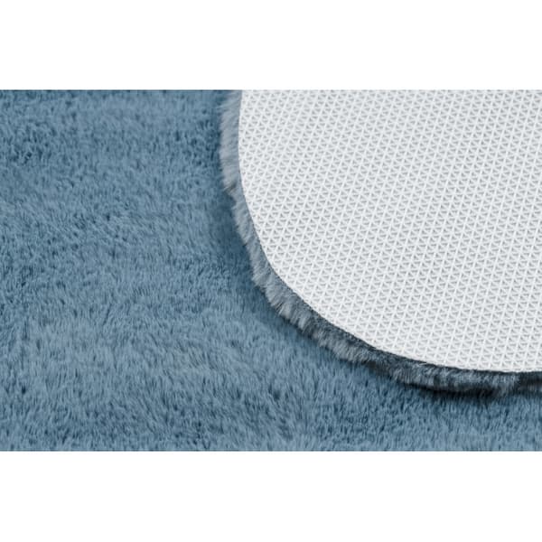 Moderni pesu matto SHAPE 3150 Perhonen shaggy - sininen muhkea liukastumisenesto, 80x80 cm