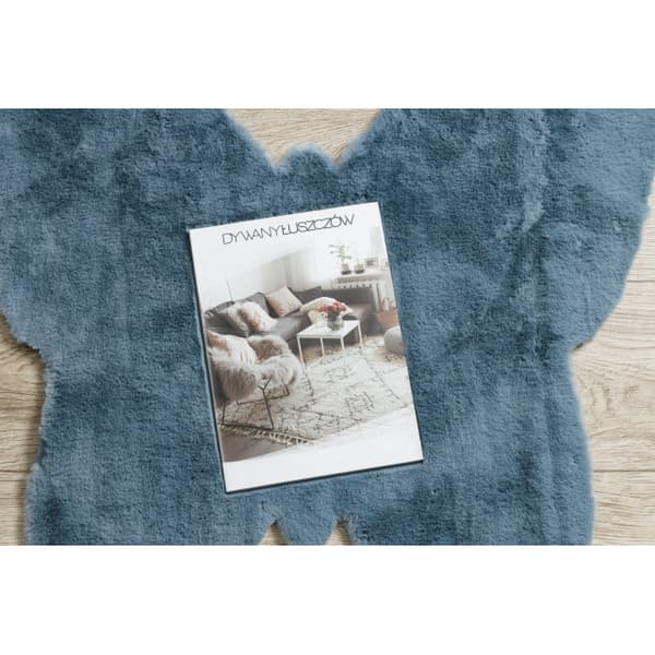 Moderni pesu matto SHAPE 3150 Perhonen shaggy - sininen muhkea liukastumisenesto, 80x80 cm