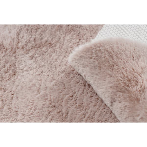 Moderni pesu matto SHAPE 3150 Perhonen shaggy - vaaleanpunainen muhkea liukastumisenesto, 80x80 cm