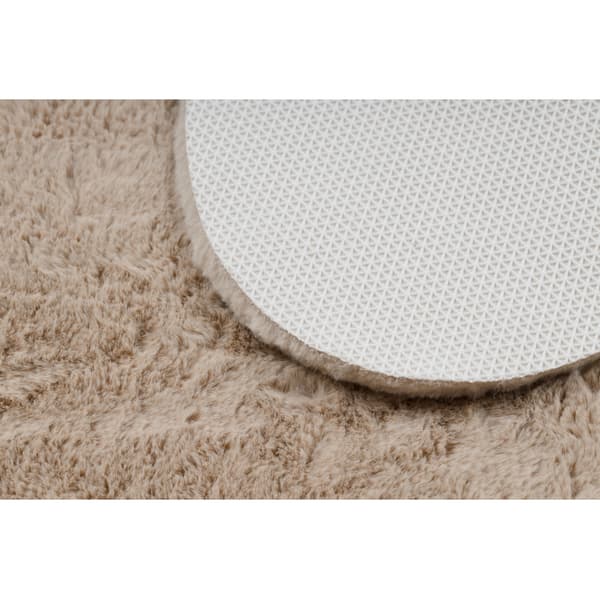 Modern tvättmatta SHAPE 3150 Fjäril shaggy - beige plysch, halkskydd , 80x80 cm