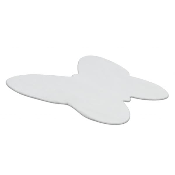 Moderne vask tæppe SHAPE 3150 Sommerfugl shaggy - elfenben plys, anti-slip , 80x80 cm