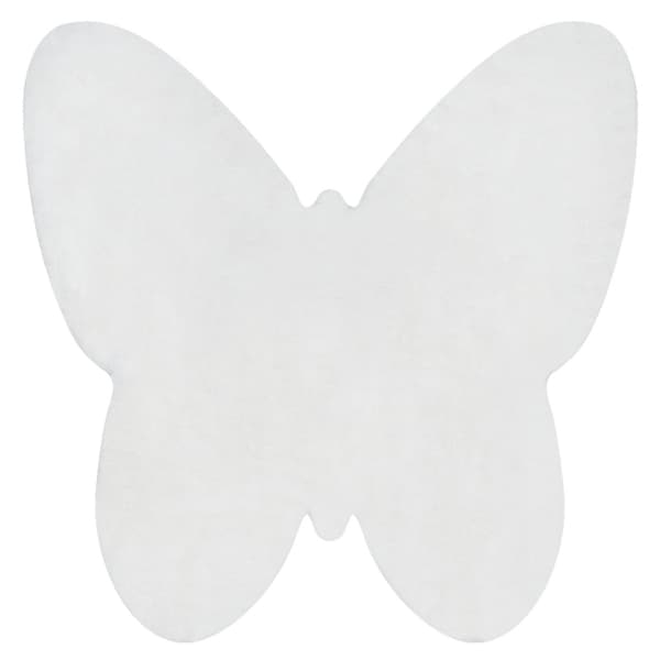 Moderni pesu matto SHAPE 3150 Perhonen shaggy - norsunluu muhkea liukastumisenesto, 80x80 cm