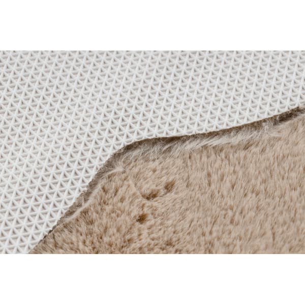 Modern tvättmatta SHAPE 3146 nallebjörn shaggy - beige plysch, halkskydd , 80x96 cm