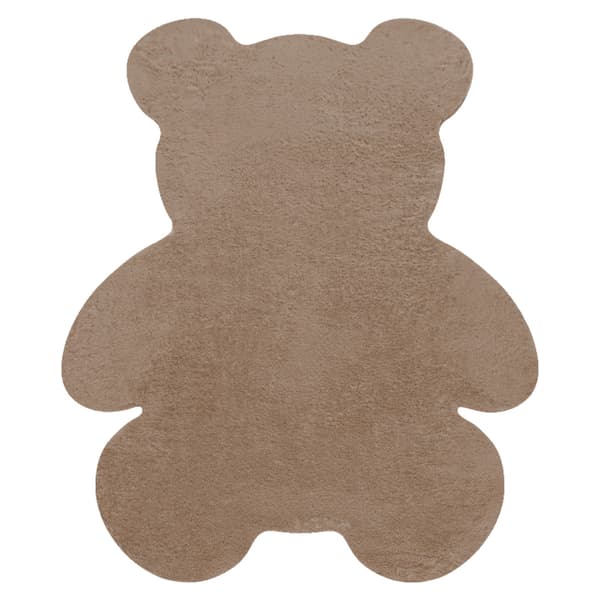 Moderni pesu matto SHAPE 3146 Nalle shaggy - beige muhkea liukastumisenesto, 80x96 cm