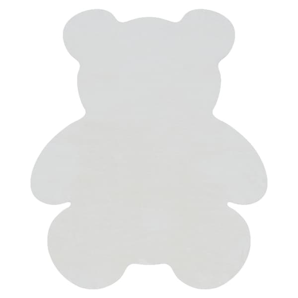 Moderne vask tæppe SHAPE 3146 Bamse shaggy - elfenben plys, anti-slip , 80x96 cm
