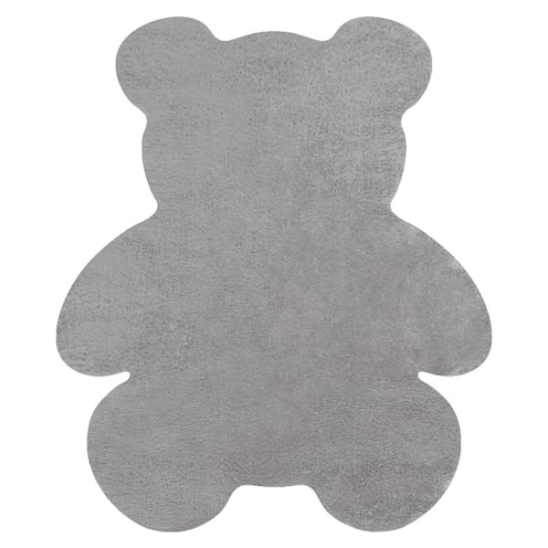 Moderni pesu matto SHAPE 3146 Nalle shaggy - harmaa muhkea liukastumisenesto, 80x96 cm