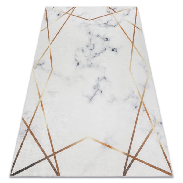 ANDRE 1220 tvättmatta Marble, geometrisk halkskydd - vit, 120x170 cm