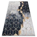 Pikkukuva 1 / 5: ANDRE 1171 matto Kuutio, geometrinen liukumaton - musta / kulta, 160x220 cm