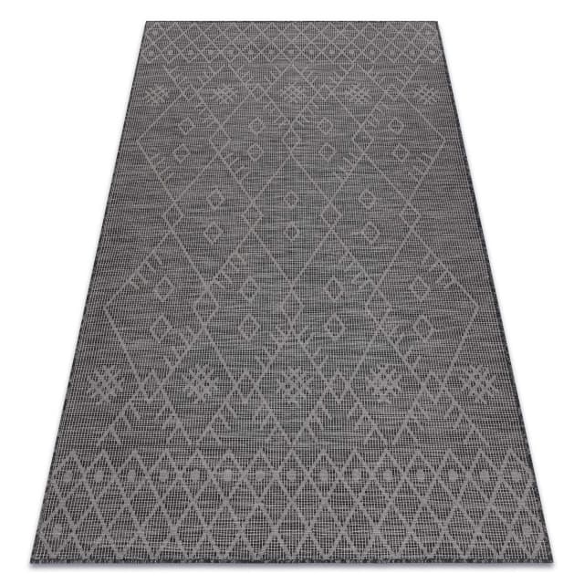 Matta SISAL PATIO 3077 Boho Platta vävda - svart, 78x150 cm