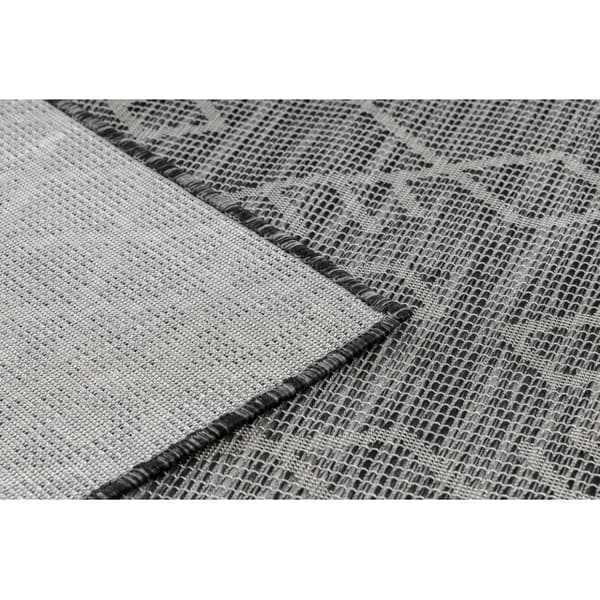 Sisaltæppe SISAL flatbed PATIO 3077 Boho - sort, 155x220 cm