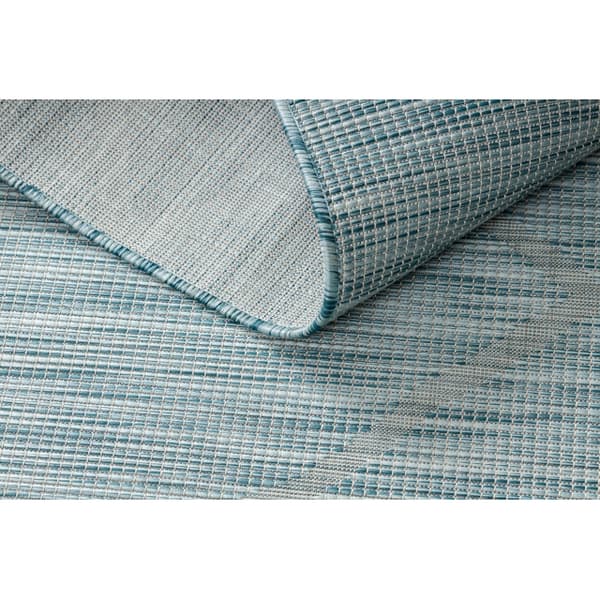 Matta SISAL PATIO 3075 Ruter Platta vävda - aqua blå , 117x170 cm
