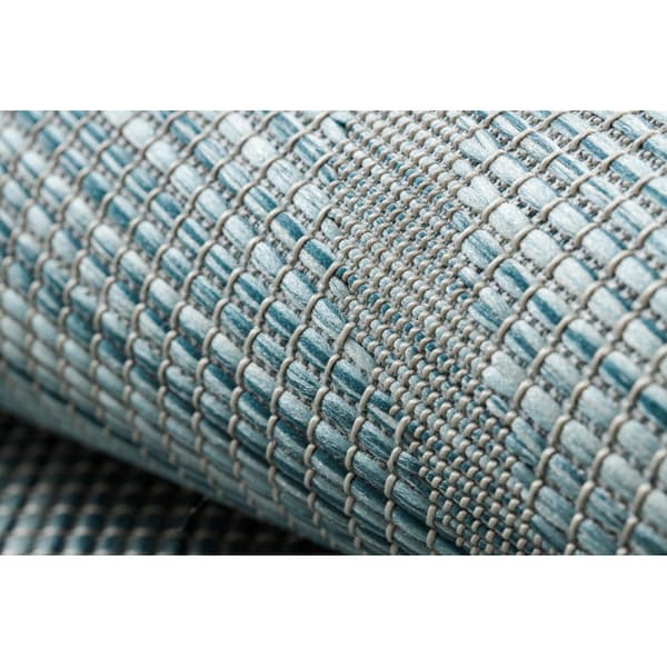 Matta SISAL PATIO 3075 Ruter Platta vävda - aqua blå , 117x170 cm
