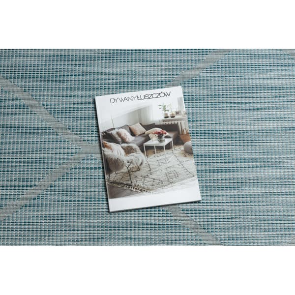 Matta SISAL PATIO 3075 Ruter Platta vävda - aqua blå , 117x170 cm