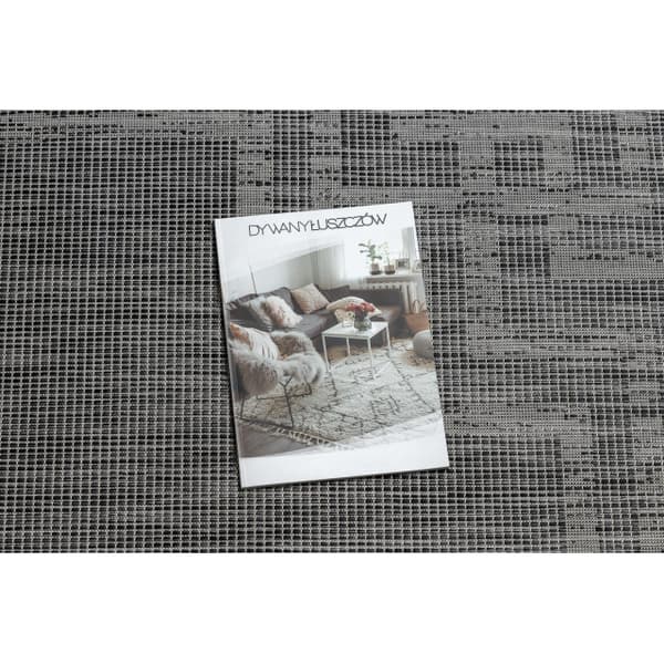 Matta SISAL PATIO 3071 Greek frame Platta vävda - svart, 175x270 cm
