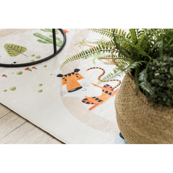BAMBINO 1165 tvättmatta Zoo, för barn halkskydd - beige, 120x170 cm