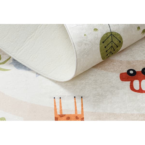 BAMBINO 1165 tvättmatta Zoo, för barn halkskydd - beige, 120x170 cm