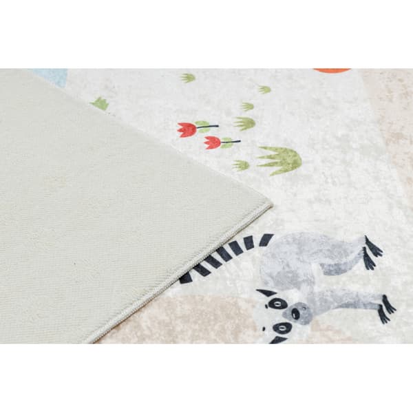 BAMBINO 1165 tvättmatta Zoo, för barn halkskydd - beige, 120x170 cm