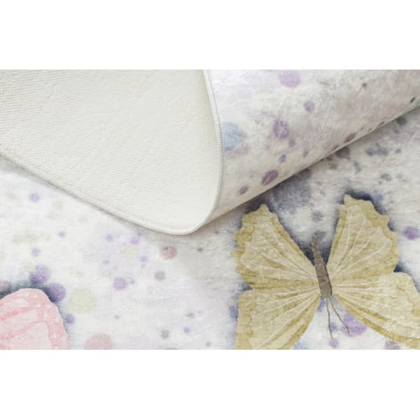 BAMBINO 1610 matto Perhosia lapsille liukumaton - kerma, 120x170 cm