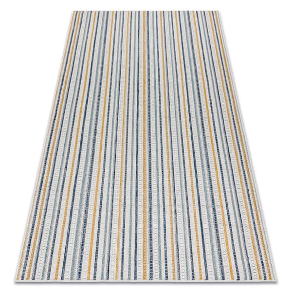 Sisaltæppe SISAL COOPER Strimler, Etno 22237 ecru / marineblå blå, 160x220 cm