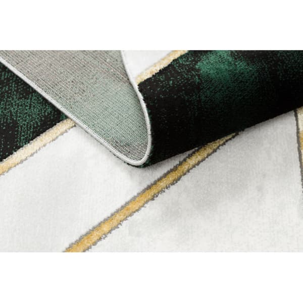 Exklusiv EMERALD Matta 1015 glamour, snygg marble, geometrisk flaska grön / guld, 240x330 cm