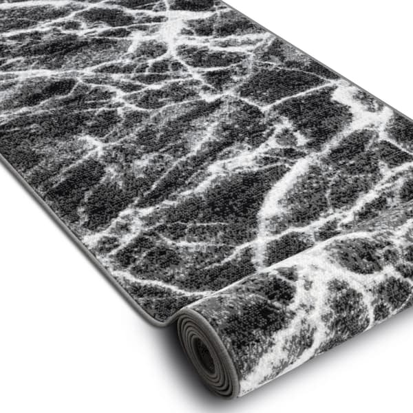 Matto BCF MORAD Marmur Marmori antrasiitti / musta 100 cm, 100x570 cm