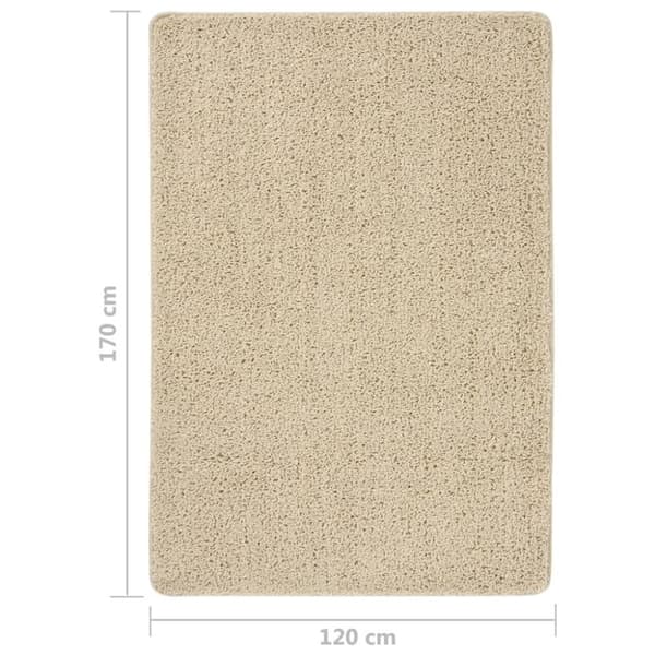 vidaXL Matta gräddvit 120x170 cm halkfri