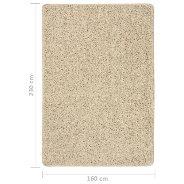 vidaXL Flossteppe kremhvit 160x230 cm sklisikkert