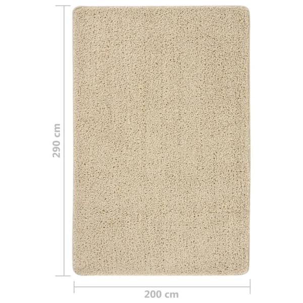 vidaXL Flossteppe kremhvit 200x290 cm sklisikkert