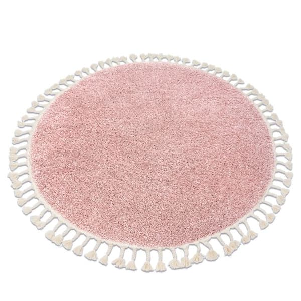Matta BERBER 9000 cirkel rosa Fringe Berber marockansk shaggy, cirkel 120 cm