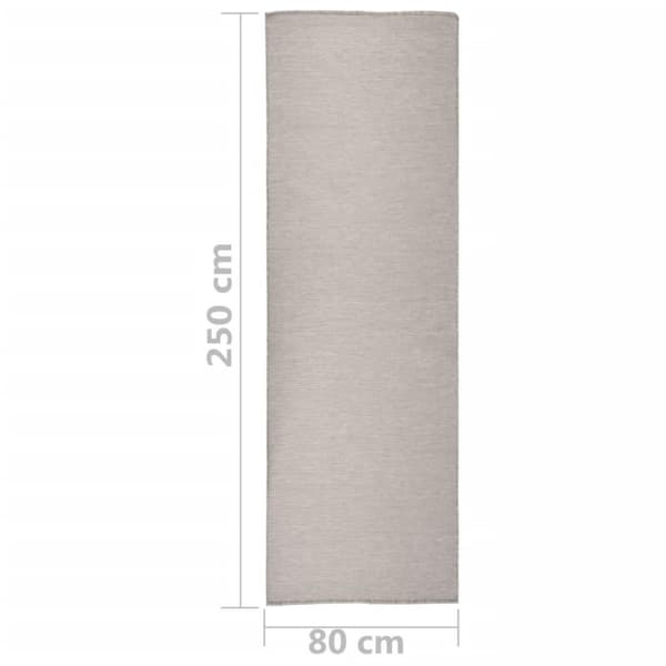 vidaXL Utendørs flatvevd teppe 80x250 cm gråbrun