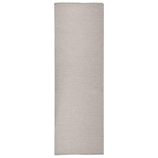 vidaXL Utomhusmatta plattvävd 80x250 cm taupe