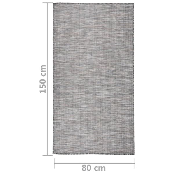 vidaXL Utomhusmatta plattvävd 80x150 cm brun och blå