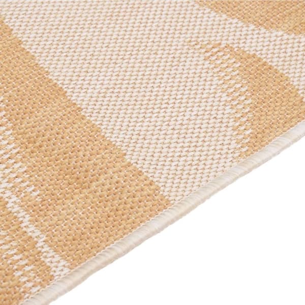 vidaXL fladvævet udendørstæppe 80x250 cm bladmønster