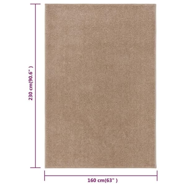 vidaXL Teppe med kort luv 160x230 cm brun