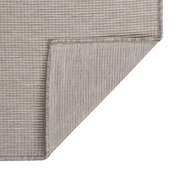 vidaXL Utendørs flatvevd teppe 100x200 cm gråbrun