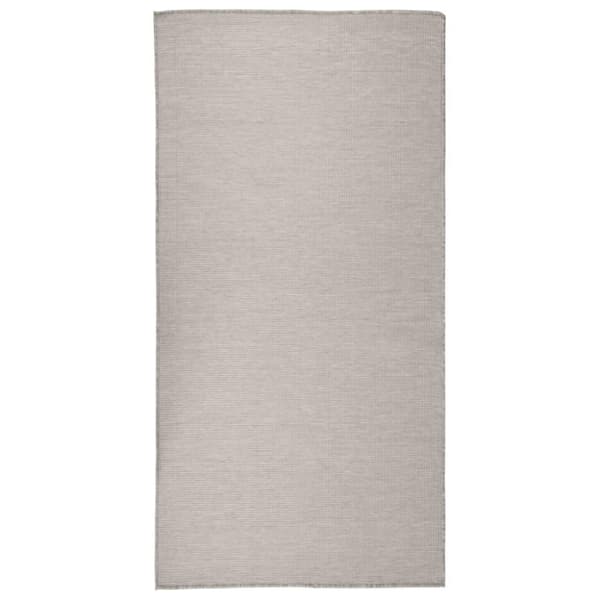 vidaXL Utendørs flatvevd teppe 100x200 cm gråbrun