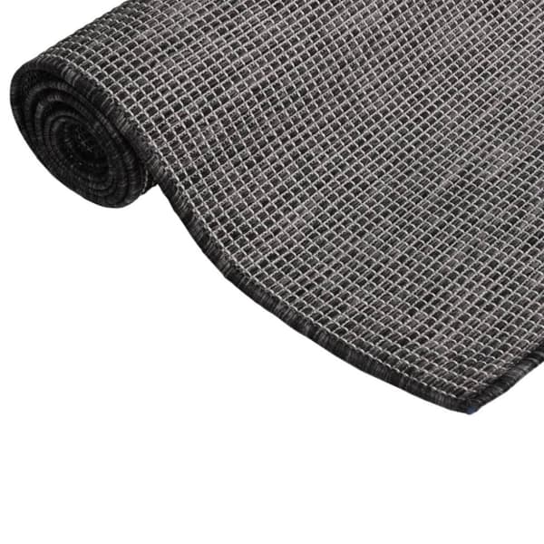 vidaXL Utomhusmatta plattvävd 80x250 cm grå