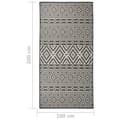 Miniatyrbilde 6 av 7: vidaXL Utendørs flatvevd teppe 100x200 cm svart striper