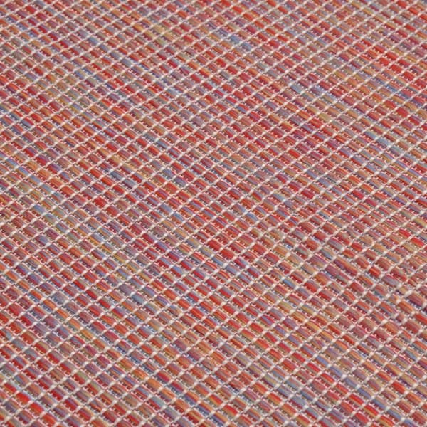vidaXL Utendørs flatvevd teppe 100x200 cm rød